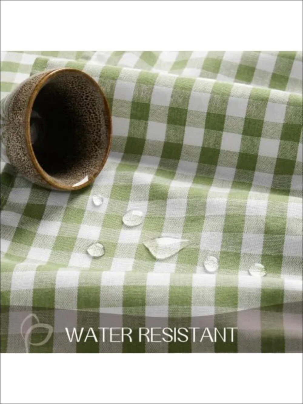 Ruffled Gingham Tablecloth 60x84 Polyester Cotton Linen Look Dining
